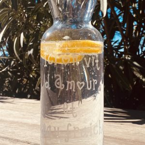 Carafe en verre gravé – "D'amour et d'eau fraîche" - 1,2 L