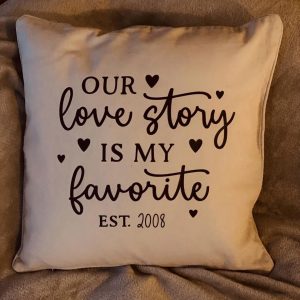 Coussin en coton Love story Family