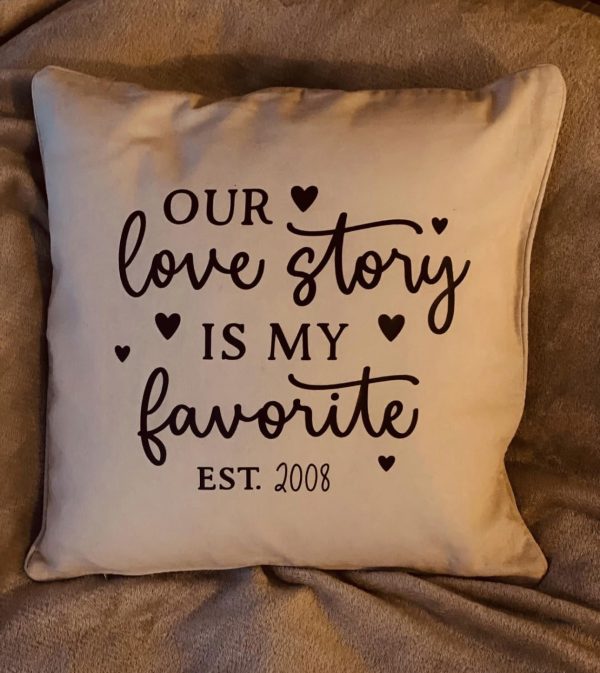 Coussin en coton Love story Family