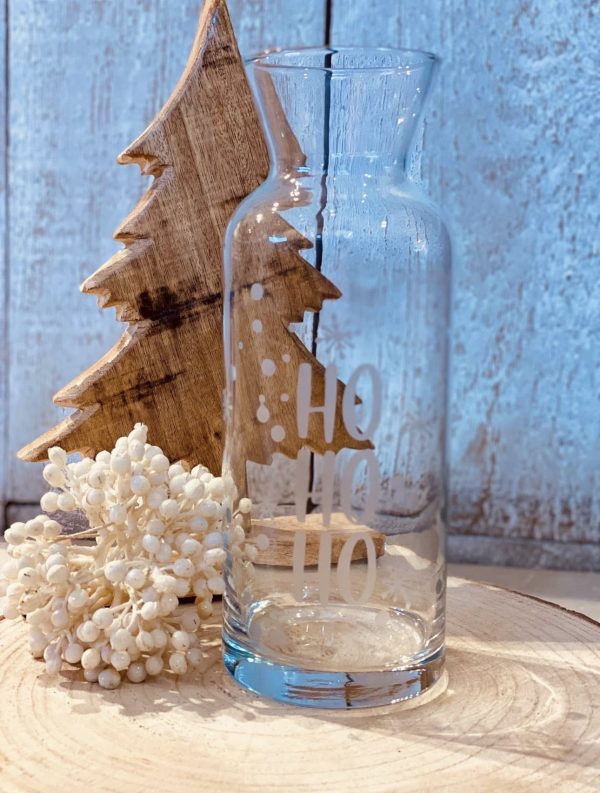 Carafe en verre gravé – Ho Ho Ho – 1,2 L