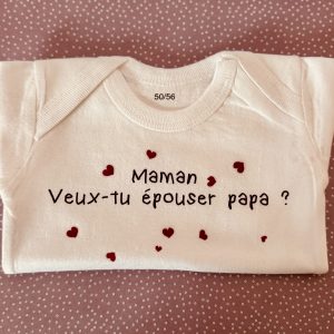 Body bébé “Maman, veux-tu épouser papa ?”