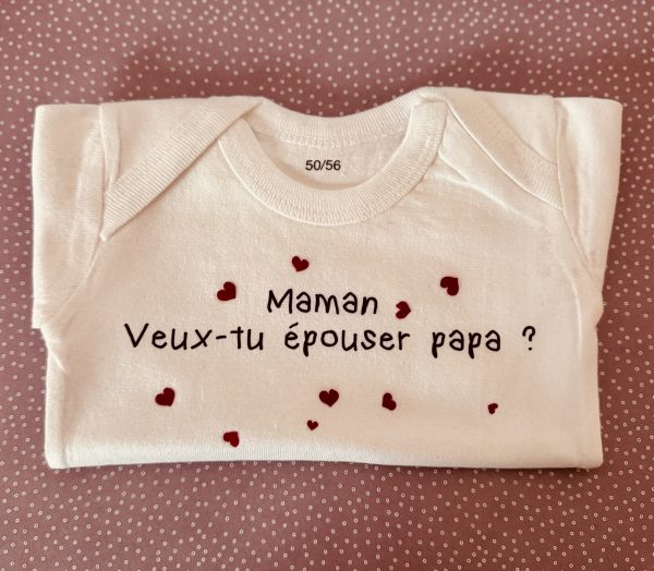 Body bébé “Maman, veux-tu épouser papa ?”